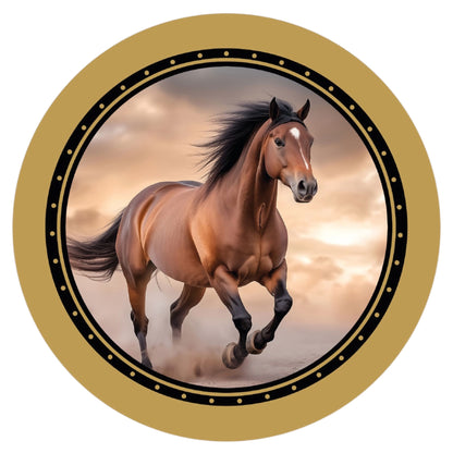 Pferdeaufkleber Premium – UV-witterungsbeständige Pferdesticker für Auto, Laptop & Stall | Für Reiterinnen und Reiter – Made in Germany, Gold