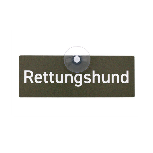 Rettungshund Autoschild für die Scheibe – Premium-Saugnapfschild, UV- & witterungsbeständig - Made in Germany
