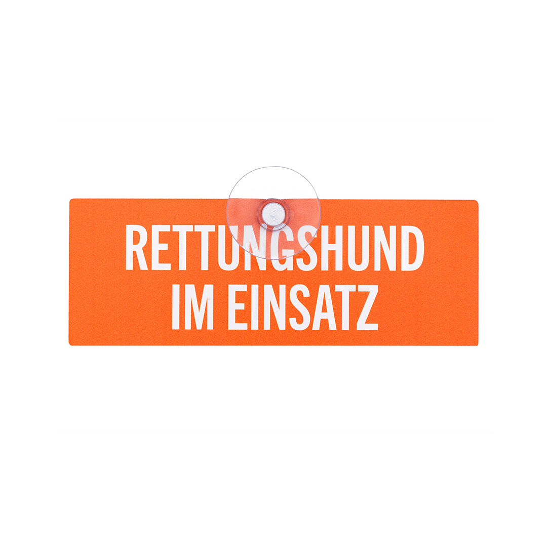 Rettungshund im Einsatz Schild für die Autoscheibe – Premium-Saugnapfschild, UV- & witterungsbeständig - Made in Germany