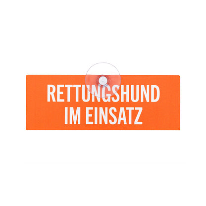 Rettungshund im Einsatz Schild für die Autoscheibe – Premium-Saugnapfschild, UV- & witterungsbeständig - Made in Germany