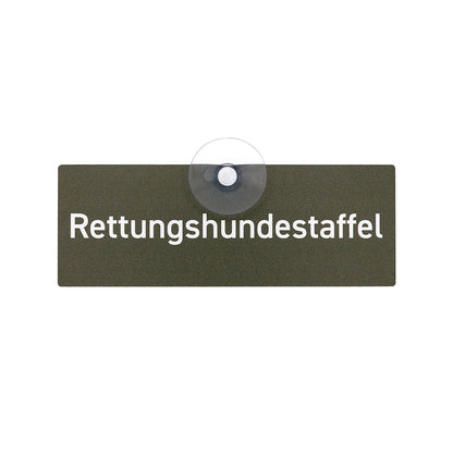 Rettungshundestaffel Autoschild für die Scheibe – Premium-Saugnapfschild, UV- & witterungsbeständig - Made in Germany