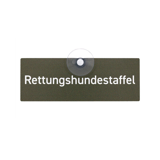 Rettungshundestaffel Autoschild für die Scheibe – Premium-Saugnapfschild, UV- & witterungsbeständig - Made in Germany