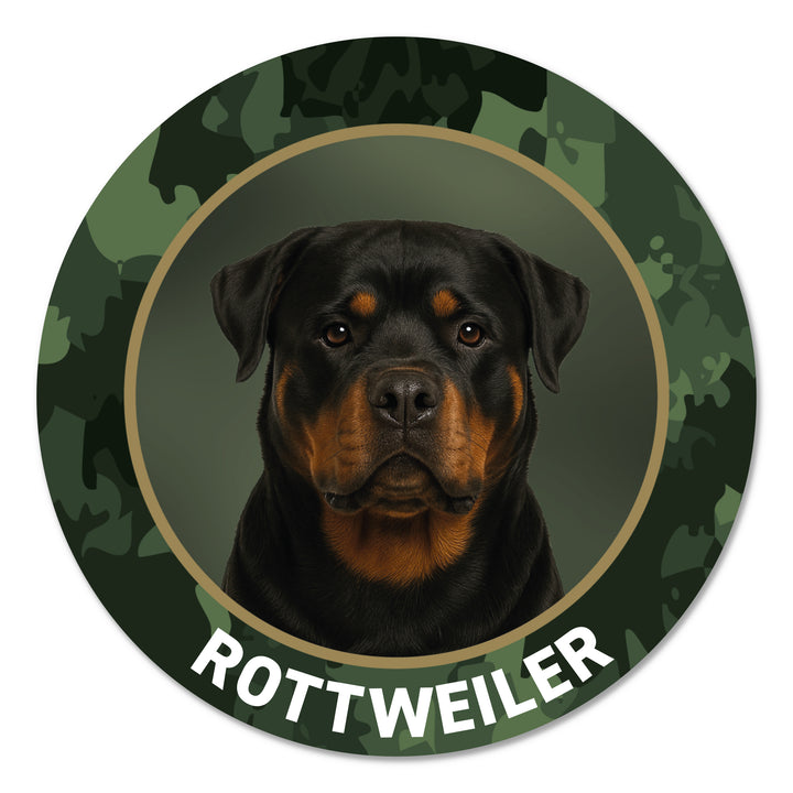 Rottweiler Premium-Aufkleber, UV- & witterungsbeständig, 7 Jahre im Außenbereich, Made in Germany, Ø 10 cm