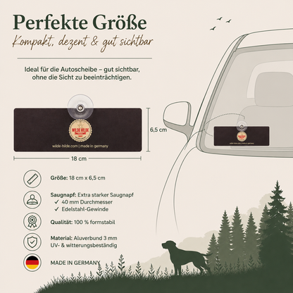 Deutsch Drahthaar Schild IV mit Saugnapf fürs Auto