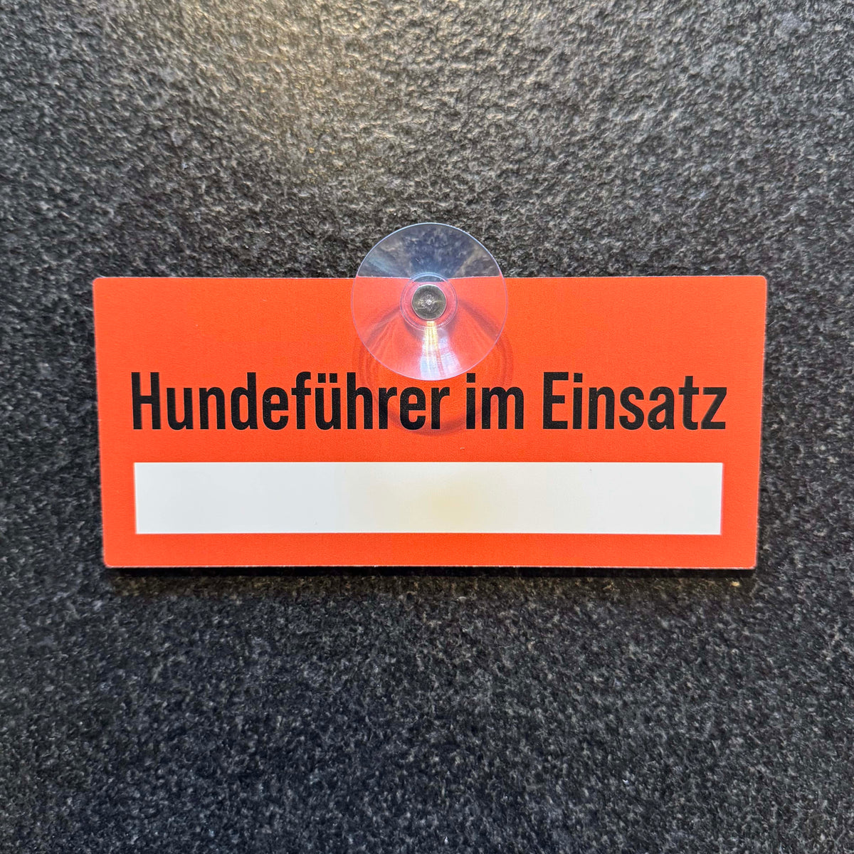 Hundeführer Schild mit Telefonnummer mit Saugnapf fürs Auto