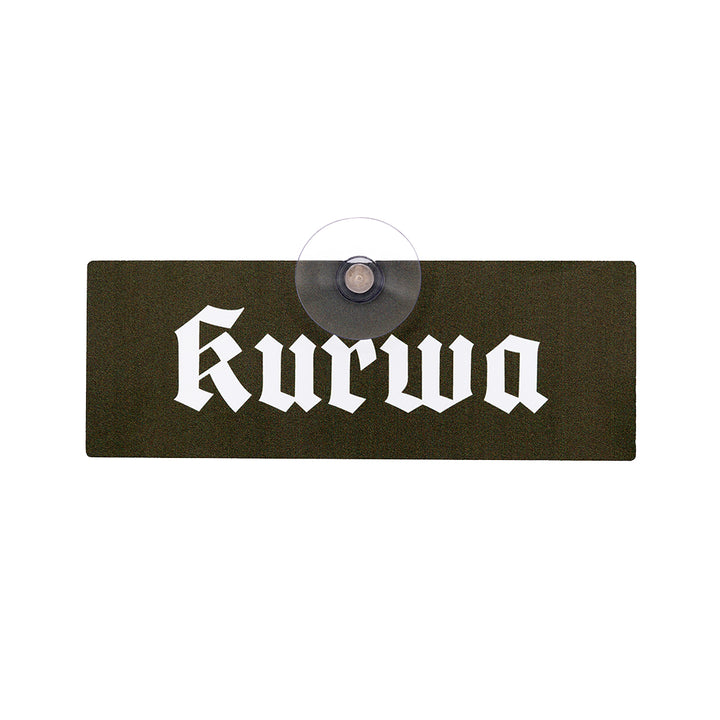 Autoschild mit Saugnapf  "Kurwa"