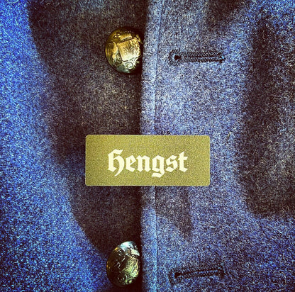 Volksfest- / Trachtenanstecker "Hengst" (oliv / weiß)