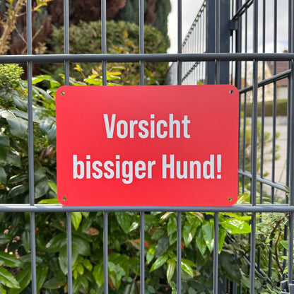 Warnschild „Vorsicht bissiger Hund!“ Signalfarbe
