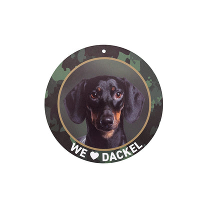 Dackelschild - Kurzhaardackel "We love Dackel!"