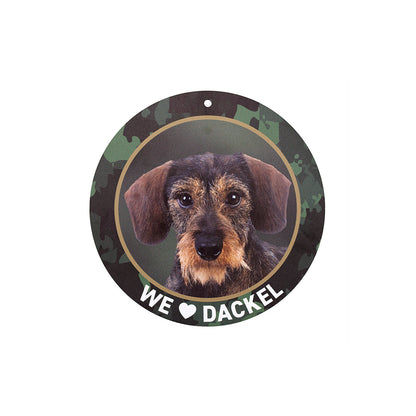 Dackelschild - Rauhaardackel "We love Dackel!"