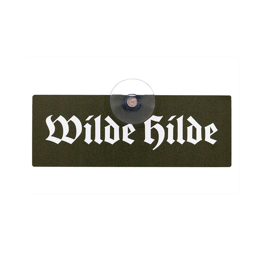 Wilde Hilde Spruch Schild mit Saugnapf für die Scheibe - Autoschild für Auto, Pkw, Kfz - Made in Germany