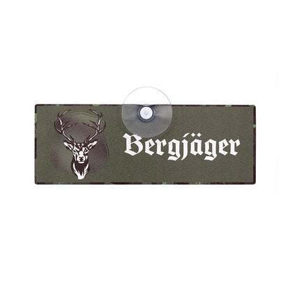 Bergjäger Jagdschild für Jäger mit Saugnapf zur Befestigung an der Scheibe im Jagdfahrzeug