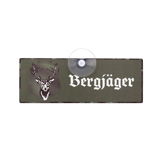 Bergjäger Jagdschild für Jäger mit Saugnapf zur Befestigung an der Scheibe im Jagdfahrzeug