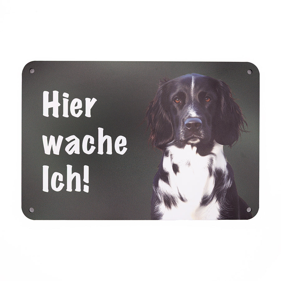Großer Münsterländer Warnschild „Hier wache ich!“