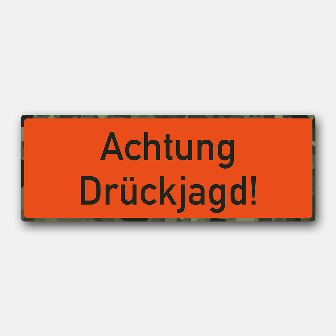 Magnetschild "Achtung Drückjagd" zum schnellen Anbringen am Auto
