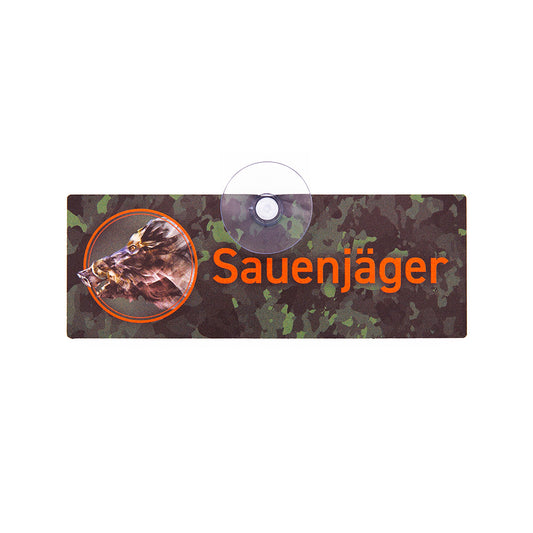 Autoschild mit Saugnapf "Sauenjäger" II