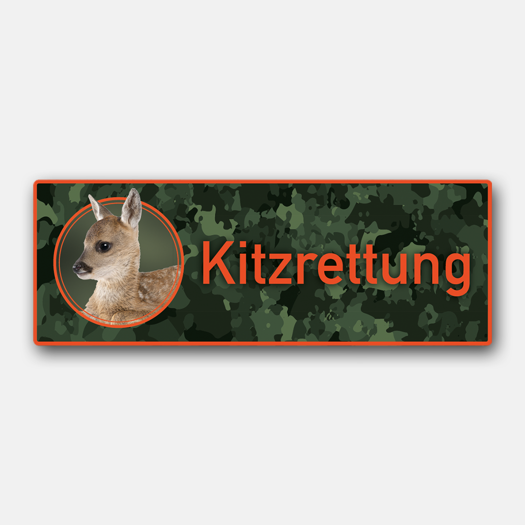 Magnetschild "Kitzrettung" orange