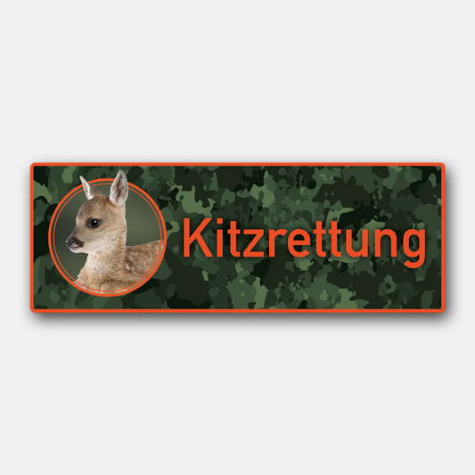 Magnetschild "Kitzrettung" orange