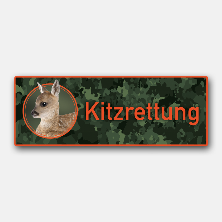 Magnetschild "Kitzrettung" orange